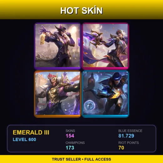 BR | Victorious Twisted Fate | Victorious Fiora | Victorious Draven | Pulsefire Twisted Fate | 154 Skin | 173 Champ | Emerald III | Lv600