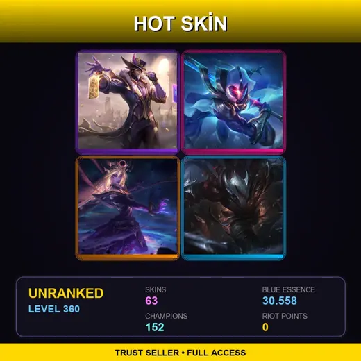 LAN | Victorious Twisted Fate | Cosmic Blade Master Yi | Blood Moon Talon | Dark Cosmic Lux | 63 Skin | 152 Champ | Lv360
