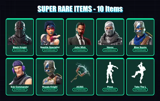 [PC/PSN] | Black Knight | Sparkle Specialist | John Wick | Havoc | Blue Squire | 236 skin | 232 pickaxe | 144 emote | 100 glider | Lv1036
