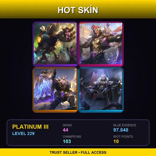 LAN | Victorious Blitzcrank | Victorious Draven | Victorious Braum | Victorious Sejuani | 44 Skin | 103 Champ | Platinum III | Lv229