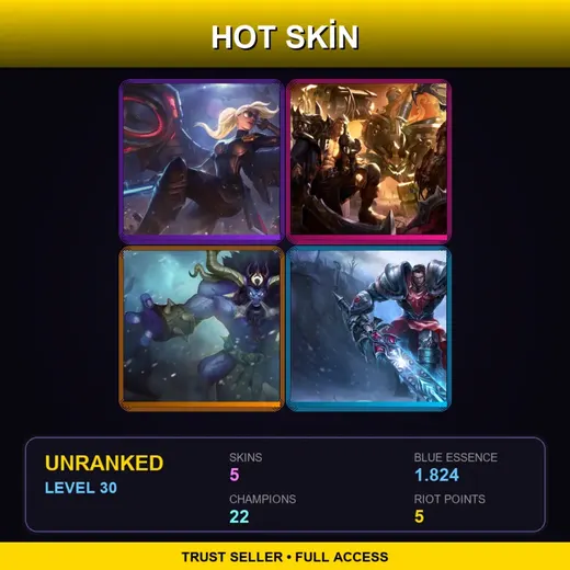 RU | Riot Kayle | Ironside Malphite | Unchained Alistar | Dreadknight Garen | 5 Skin | 22 Champ | Lv30 — Unchained Alistar