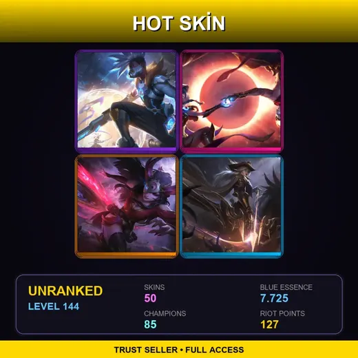 LAS | Pulsefire Ekko | Blood Moon Sivir | High Noon Ashe | PROJECT: Jhin | 50 Skin | 85 Champ | Lv144