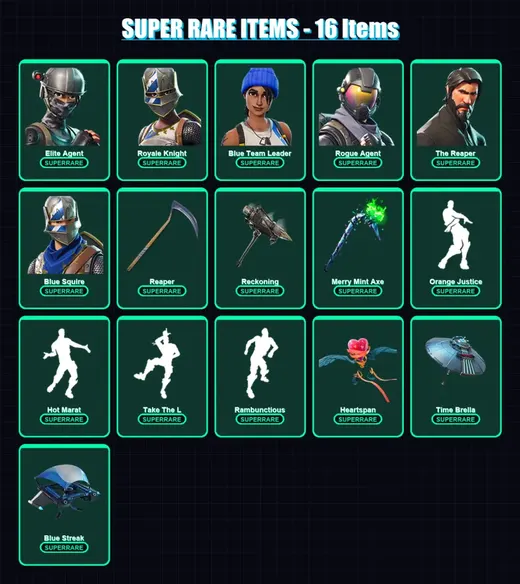 [PC/XBOX/PSN] | Elite Agent | Royale Knight | Blue Team Leader | Rogue Agent | The Reaper | 156 skin | 150 pickaxe | 158 emote | 132 glider | Lv2182