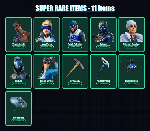 [PS4/PS5/XBOX/PC] | Travis Scott | Neo Versa | Point Patroller | Trilogy | Blizzard Bomber | 139 skin | 171 pickaxe | 179 emote | 134 glider | Lv198