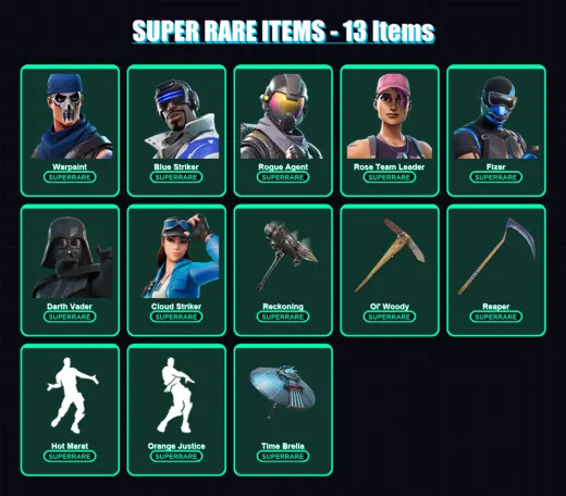 [PS4/PS5/XBOX/PC] | Warpaint | Blue Striker | Rogue Agent | Rose Team Leader | Fixer | 125 skin | 128 pickaxe | 131 emote | 138 glider | Lv1784