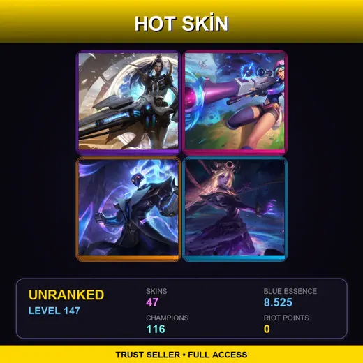 LAN | Spirit Blossom Syndra | Star Guardian Senna | High Noon Urgot | Pulsefire Caitlyn | 47 Skin | 116 Champ | Lv147