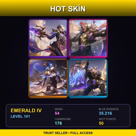 EUW | Victorious Fiora | Victorious Draven | Victorious Sona | Victorious Braum | 54 Skin | 176 Champ | Emerald IV | Lv101