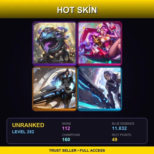 SG | Victorious Kog'Maw | Battle Academia Ezreal | Blood Moon Twisted Fate | Spirit Blossom Kindred | 112 Skin | 160 Champ | Lv252 — Pentakill Iii Lost Chapter Karthus