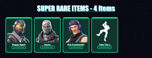 [PC/XBOX/PSN] | Rogue Agent | Havoc | Sub Commander | Carbide | Battlehawk | 7 skin | 6 pickaxe | 4 emote | 7 glider | Lv104