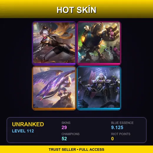 LAN | Victorious Blitzcrank | Prestige PROJECT: Irelia | Victorious Anivia | Victorious Sejuani | 29 Skin | 52 Champ | Lv112 — Super Galaxy Elise