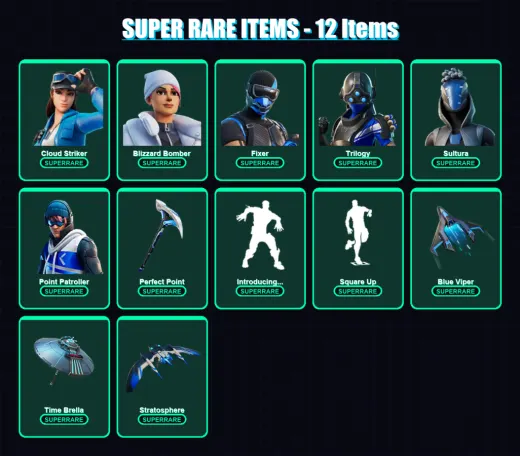 [PC/XBOX/PSN] | Cloud Striker | Blizzard Bomber | Fixer | Trilogy | Sultura | 102 skin | 129 pickaxe | 98 emote | 110 glider | Lv1685