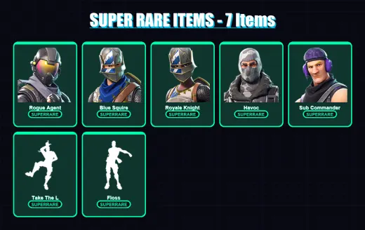 [PC/PSN] | Rogue Agent | Blue Squire | Royale Knight | Havoc | Sub Commander | 19 skin | 9 pickaxe | 18 emote | 12 glider | Lv155 — Game account