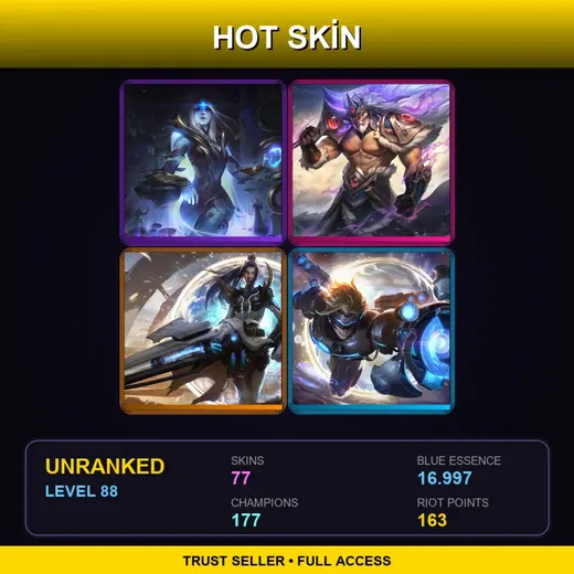 VN | Victorious Tryndamere | Spirit Blossom Syndra | Battle Academia Ezreal | Cosmic Blade Master Yi | 77 Skin | 177 Champ | Lv88 — Resistance Singed