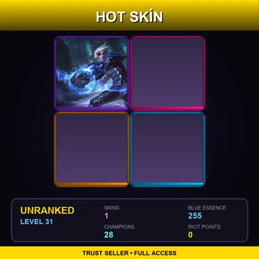 EUW | Frosted Ezreal | 1 Skin | 28 Champ | Lv31