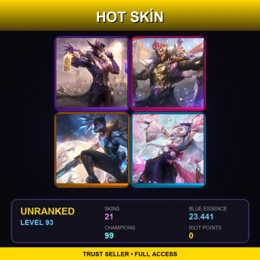 TR | Victorious Twisted Fate | Victorious Draven | Pulsefire Ekko | Spirit Blossom Syndra | 21 Skin | 99 Champ | Lv93