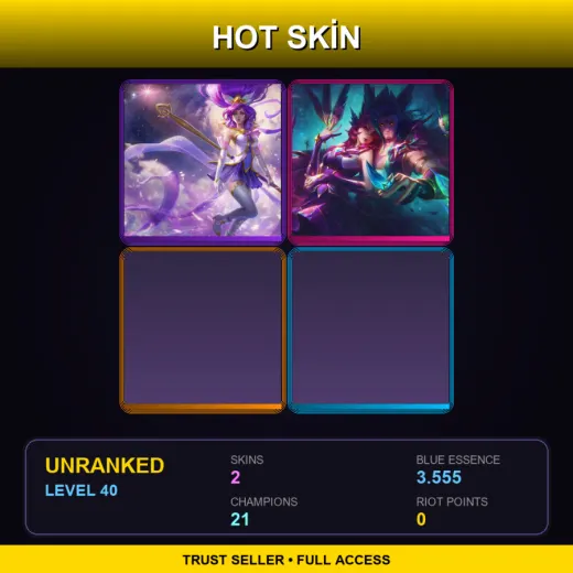 TR | Star Guardian Janna | Star Guardian Rakan | 2 Skin | 21 Champ | Lv40