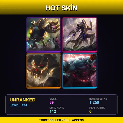 LAS | Victorious Blitzcrank | Victorious Lucian | Conqueror Alistar | Hextech Sion | 39 Skin | 112 Champ | Lv274