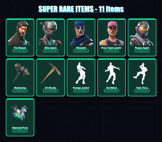 [PC/XBOX] | The Reaper | Elite Agent | Warpaint | Rose Team Leader | Rogue Agent | 43 skin | 39 pickaxe | 47 emote | 41 glider | Lv374