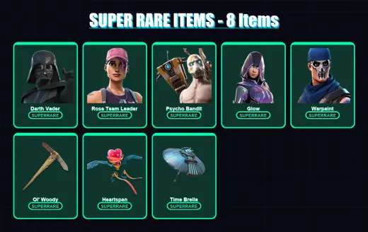 [PC] | Darth Vader | Rose Team Leader | Psycho Bandit | Glow | Warpaint | 448 skin | 440 pickaxe | 299 emote | 281 glider | Lv3919