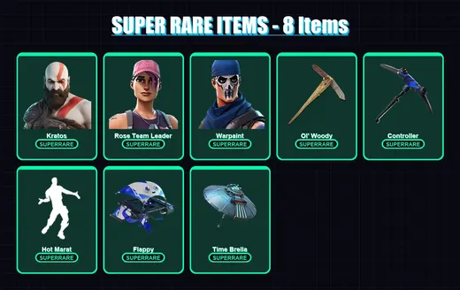 [PC] | Kratos | Rose Team Leader | Warpaint | Lynx | Catalyst | 110 skin | 119 pickaxe | 100 emote | 119 glider | Lv1603