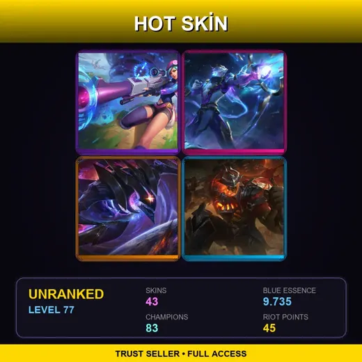 LAS | High Noon Mordekaiser | Star Guardian Akali | Battle Academia Kayn | Blood Moon Master Yi | 43 Skin | 83 Champ | Lv77