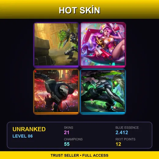 LAS | Hextech Singed | Arcade Miss Fortune | PROJECT: Zed | PROJECT: Ekko | 21 Skin | 55 Champ | Lv86