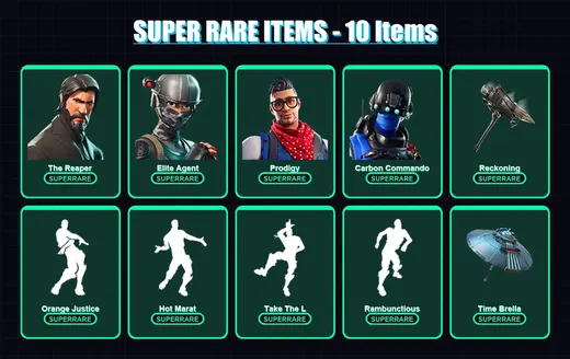 [SWITCH/XBOX/PC] | The Reaper | Elite Agent | Prodigy | Carbon Commando | The Prisoner | 83 skin | 72 pickaxe | 98 emote | 86 glider | Lv1220