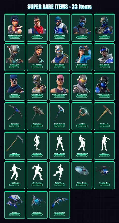 [PS4/PS5/PC] | Sparkle Specialist | Prodigy | Point Patroller | Fixer | Trilogy | 213 skin | 207 pickaxe | 193 emote | 180 glider | Lv2132