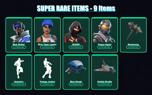 [PC/XBOX/PSN] | Blue Striker | Blue Team Leader | IKONIK | Rogue Agent | Cuddle Team Leader | 40 skin | 18 pickaxe | 22 emote | 18 glider | Lv93