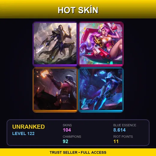 SG | Victorious Lucian | Blood Moon Twisted Fate | Arcade Miss Fortune | PROJECT: Ashe | 104 Skin | 92 Champ | Lv122