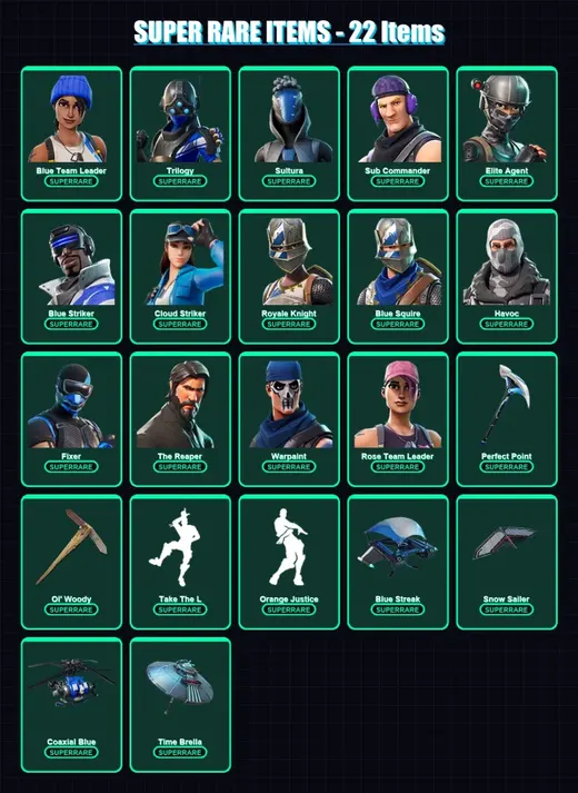 [PS4/PS5/PC] | Blue Team Leader | Trilogy | Sultura | Sub Commander | Elite Agent | 171 skin | 241 pickaxe | 175 emote | 176 glider | Lv2642 — Game account