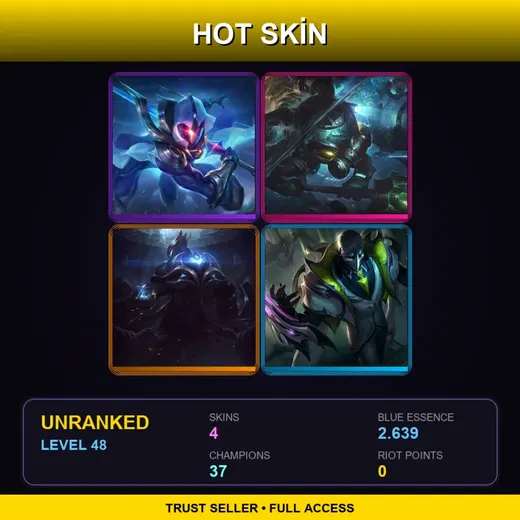 EUW | Cosmic Blade Master Yi | Omega Squad Fizz | Worlds 2016 Zed | Debonair Zed | 4 Skin | 37 Champ | Lv48 — Omega Squad Fizz