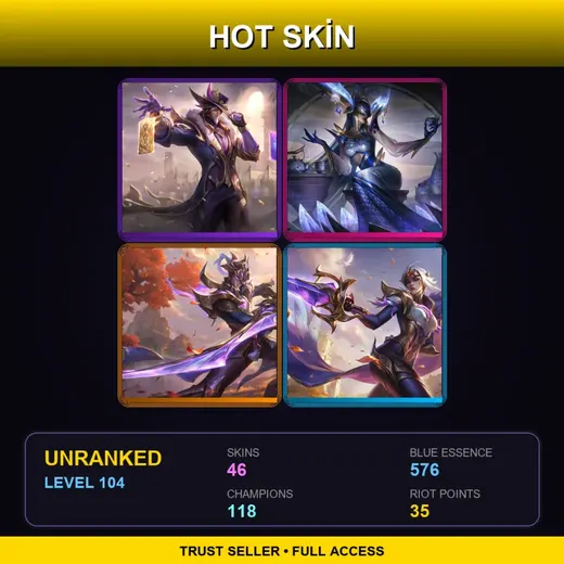 SG | Victorious Twisted Fate | Prestige Porcelain Lissandra | Victorious Master Yi | Victorious Fiora | 46 Skin | 118 Champ | Lv104