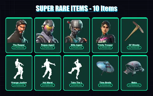 [PC/XBOX/PSN] | The Reaper | Rogue Agent | Elite Agent | Trinity Trooper | Carbide | 50 skin | 56 pickaxe | 61 emote | 67 glider | Lv1048