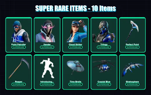 [PC/XBOX] | Point Patroller | Xander | Cloud Striker | Trilogy | Joey | 209 skin | 284 pickaxe | 195 emote | 215 glider | Lv3350