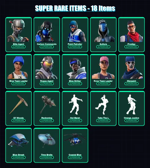 [PS4/PS5/PC] | Elite Agent | Carbon Commando | Point Patroller | Sultura | Prodigy | 106 skin | 100 pickaxe | 85 emote | 77 glider | Lv914