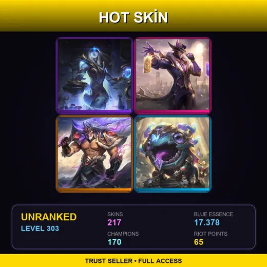 EUW | Victorious Twisted Fate | Victorious Tryndamere | Victorious Kog'Maw | Mythic Cassiopeia | 217 Skin | 170 Champ | Lv303 — Infernal Karthus