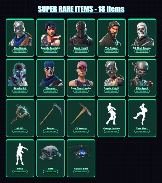 [PS4/PS5/XBOX/PC] | Blue Squire | The Reaper | Sparkle Specialist | Elite Agent | Royale Knight | 57 skin | 49 pickaxe | 60 emote | 49 glider | Lv73
