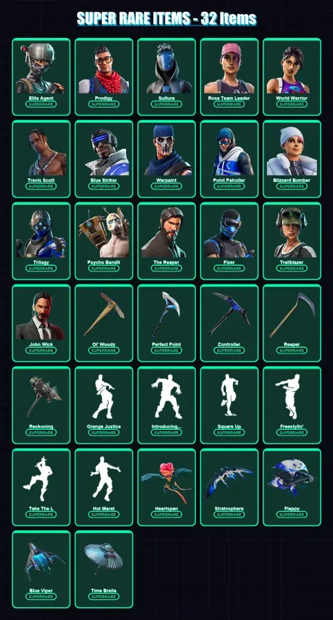 [PS4/PS5/XBOX/PC] | Elite Agent | Prodigy | Sultura | Rose Team Leader | World Warrior | 140 skin | 104 pickaxe | 91 emote | 104 glider | Lv1140