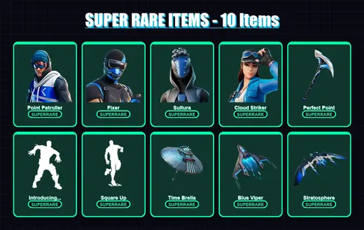 [PS4/PS5/XBOX/PC] | Point Patroller | Fixer | Sultura | Cloud Striker | Mandalorian | 84 skin | 147 pickaxe | 104 emote | 122 glider | Lv1562