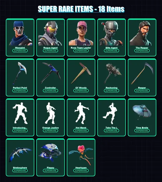 [PS4/PS5/XBOX/PC] | Warpaint | Rogue Agent | Rose Team Leader | Elite Agent | The Reaper | 222 skin | 238 pickaxe | 209 emote | 180 glider | Lv2894 — Game account