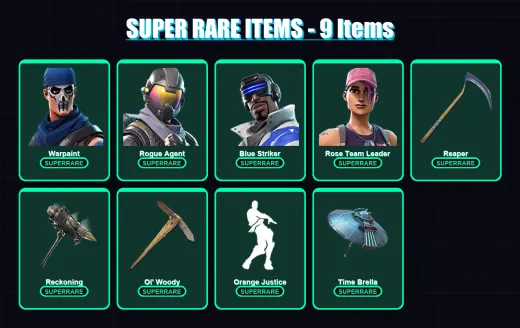 [PC/XBOX] | Warpaint | Rogue Agent | Blue Striker | Rose Team Leader | Midas | 144 skin | 138 pickaxe | 143 emote | 116 glider | Lv1281