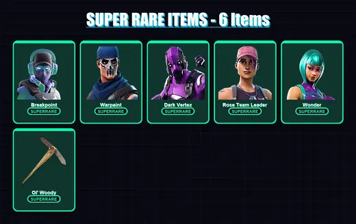 [PC/XBOX/PSN] | Breakpoint | Warpaint | Dark Vertex | Rose Team Leader | Wonder | 59 skin | 47 pickaxe | 50 emote | 46 glider | Lv587 — Game account