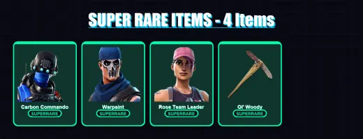 [PC/XBOX] | Carbon Commando | Warpaint | Rose Team Leader | Blackheart | Hybrid | 9 skin | 9 pickaxe | 12 emote | 12 glider | Lv221