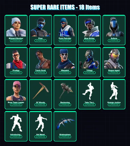 [PC/XBOX] | Blizzard Bomber | Fixer | Point Patroller | Blue Striker | Sultura | 131 skin | 102 pickaxe | 97 emote | 105 glider | Lv1346
