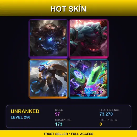 SG | Hextech Galio | Hextech Sion | Pulsefire Pantheon | Arcade Riven | 97 Skin | 173 Champ | Lv256