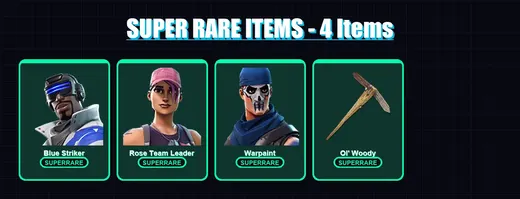 [PS4/PS5/XBOX/PC] | Blue Striker | Rose Team Leader | Warpaint | Metal Team Leader | Holiday Boxy | 5 skin | 10 pickaxe | 6 emote | 8 glider | Lv50