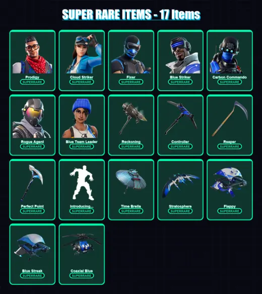 [PC/XBOX/PSN] | Prodigy | Cloud Striker | Fixer | Blue Striker | Carbon Commando | 28 skin | 27 pickaxe | 32 emote | 21 glider | Lv359