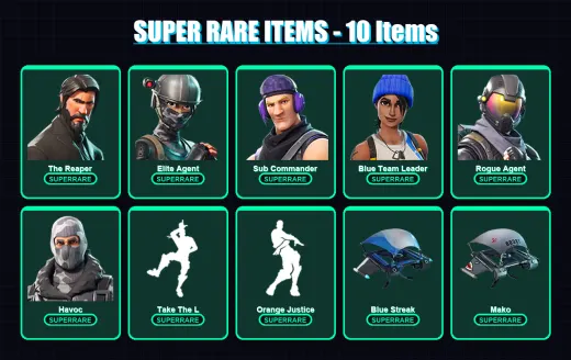 [PS4/PS5/XBOX/PC] | The Reaper | Elite Agent | Sub Commander | Blue Team Leader | Rogue Agent | 27 skin | 12 pickaxe | 28 emote | 21 glider | Lv357