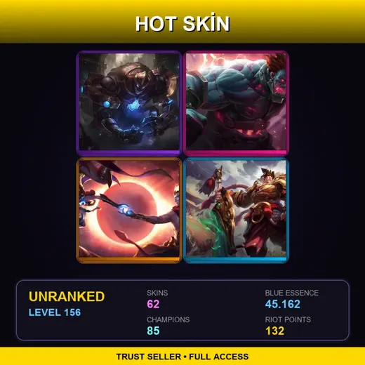NA | Hextech Galio | Hextech Sion | Star Guardian Ekko | Spirit Blossom Teemo | 62 Skin | 85 Champ | Lv156